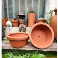 Terracotta pot - brass-shaped pot with mouth 16, height 7