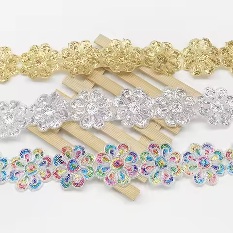 4.5 Yards/Lot Embroidery color lace lace with back glue lace ribbon embroidery ethnic style decorati