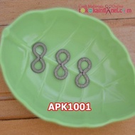 Apk1001 Necklace Application Bracelet/ Burnt Yellow CarvedINFINITY Size. 0.9x1.9cm Per Piece