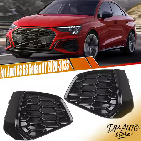 For Audi A3 S3 Sedan 8Y 2020-2023 Auto Accessories Front Bumper Fog Light Cover Grille Protection Fr