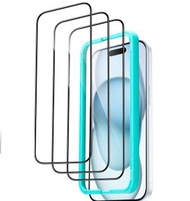 ALOK - 15PMF (3片裝) Apple iPhone 15 Pro Max 6.7吋 保護貼高清全屏黑邊Glass Pro+ 9H鋼化玻璃手機手提電話螢幕保護貼