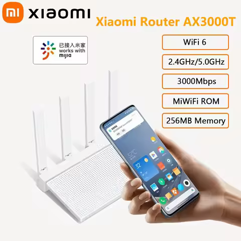 NEW Original Xiaomi AX3000T Router 5GHz 160MHz Broadband 1.3GHz Processor High Speed NFC Connection