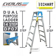 Everlas (7 Step Each Side) 14 Step Dual Purpose Ladder Aluminium Ladder - Silver