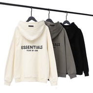 ☈﹍❒Fear Of God Hooded Sweatshirts Men Women Couples Wear Simple Fashion Classic Letter Printing ESSE