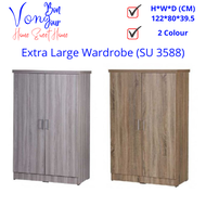 DIY 衣橱/衣柜 2 Doors 6 Compartments Wardrobe Size H122 W80 D39.5cm /Almari/High Quality Wardrobe/Magic 