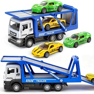 [Tow Truck] 1:50 Traffic Rescue Vehicle Trailer Flatbed Truck Diecast Alloy Model Towing Truck Doubl
