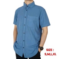KEMEJA Shirt men's denimbiru Shirt men's denimbiru Shirt men's short-sleeved denim shirt Shirt men's