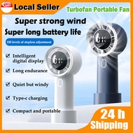Turbofan Portable Fan 100 Gear LED Display Mini Table Fan Cooling USB Battery Handheld Fan Outdoor Electric Mini Fan