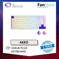 FANSTORE AKKO White &amp; Blue 3084B Plus Multi-Mode Wireless Hot-Swap Keyboard