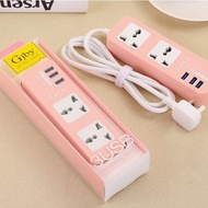 GJBY GC-03 Universal Smart Socket Power Strip / 3 USB 2 Port / Fast Charge / UK Plug