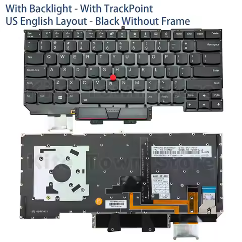 New US Laptop Keyboard Backlit for Lenovo Thinkpad X1 Carbon 5th Gen 5 2017 & 6th Gen 6 2018 Black W