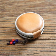 手工拉链 牛皮硬币钱包百搭迷你可爱零钱小圆包收纳包