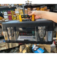 Genuine multi-purpose tool box with stainless steel body and break-resistant plastic, size 17 inches