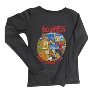 BLINK 182 T-Shirt - ADELAIDE EVENT TOUR Unisex Long Sleeve Black T-Shirt Casual 100% Cotton Black Ma