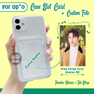 Card Slot Case + Custom Photo For Op*o Reno 12F 11F 10 5G 10 PRO A79 A3X A58 A38 A18 A54 A16 A5S A55