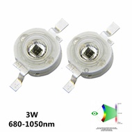 10pcs 3W Infrared 680nm 740nm 760nm 800nm 850nm 880nm 900nm 940nm 980nm 1000nm IR LED Chip For CCTV 