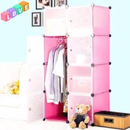 MENG SHOP  8 Cube Children Cartoon Cabinet Wardrobe DIY Foldable Rack Cupboard Storage Cube Storage