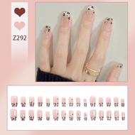 Thai Shop Fashion Nails False French Style Flash Drill Nail Art [DD292]