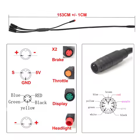 Electric Bicycle Waterproof Cable Main 1T5 For Some For KT Controllers Connector Line Replacement El