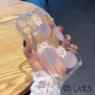 Clear iPhone Case Special Lens Frame Cute And Modern Flower Rabbit Pattern 17/17Pro/17ProMax/16/15/1