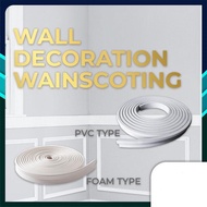 Ready Stock 3cm x 5meter Wainscoting PVC TYPE or FOAM TYPE Wall Skirting Frame Dinding Bingkai Foam or PVC Border