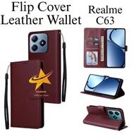 Flip Cover Leather Wallet Leather Realme C61 C63