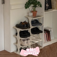 Cream Series Style Widened Checkerboard Simple Layered Shoe Rack Cabinet Dormitory Rental Must-Have 
