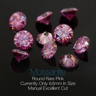 1 Carat to 3 Carat GRA Certificate Round Pink Moissanite Loose Diamond Jewelry Accessories 3EX Cut
