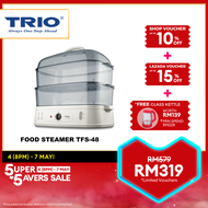 Trio Food Steamer 43L With Low Sugar Rice Bowl | Extra Large Capacity | Healthier Cooking | Family M