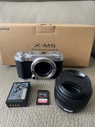 Fujifilm X-M5 銀色 相機連kit鏡 包Sandisk 128GB Extreme Pro記憶卡 送Viltrox餅鏡