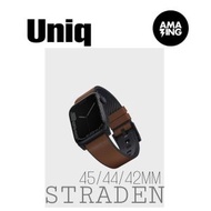 UNIQ - UNIQ STRADEN Apple Watch45/44/42mm防水皮革混合錶帶 啡色