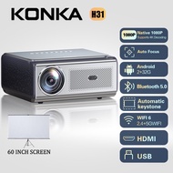 【1-year warranty】KONKA H31 Outdoor Movie Projector - Native 1080P HD Portable Projector 15000 Lumens