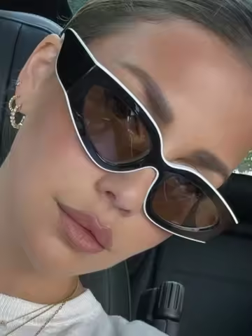 heevoo Punk Cat Eye Sunglasses for Women Brand Designer Edgy Square Frame Plastic 2025 New Fashion R