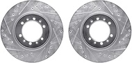 Dynamic Friction Company Front Brake Rotors-Drilled and Slotted-Silver 7002-72035