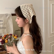 Taiwan Shipment suzyacc kr Hollow Hook Flower Pastoral Style Triangle Headscarf French Retro Mori Ha