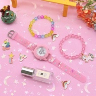3pcs Unicorn Bracelet Clock for Girls, Waterproof Calendar Alarm Clock for Kids, Kids Birthday Gift
