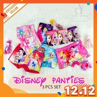 CY 3 PCS PACK KIDS Girls DISNEY CARTOON BOXER /Girl Underwear / 3 HELAI SELUAR  DALAM BOXER Budak PE