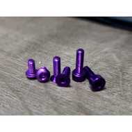 Purple  7075 M3 Aluminium Lightweight Flat, Button, Cap Head (5pcs)