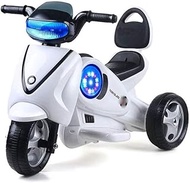 RFSTGYU 6V Kids Electric Battery Powered Ride On Motorcycle Training Wheels, Lights, Music Kids Motorcycle Electric Motorbike Children Bike Toys Car (Color : White)