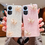 Global Edition Phone Case OPPO Reno10 Pro Reno 10 Pro+ 5G 2023 New Crystal Three Butterflies Soft Case Transparent Shiny Shell Cover Handphone Case Oppo Reno10Pro+
