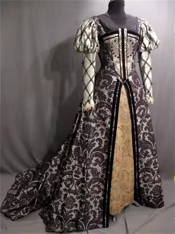 Tudor Elizabeth Queen 15th Century Cosplay Costume Renaissance Reenactment Theater Ball Gown