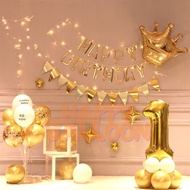 HappyBalloon Standing Laser Cut Number Balloon Package Type 3 Gold (PD149)