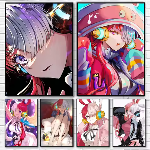 1PC Anime O-ONE P-PIECE U-Uta Poster Self-adhesive Art Waterproof Paper Sticker Coffee House Bar Roo