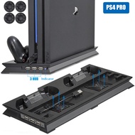 For PS4/PS4 Slim/PS4 Pro Cooling Fan Vertical Stand Dual Controller Charging Station For PS4 Playstation 4 For PS4 Accessories