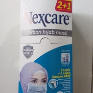 100% NEW 3M MASKER NEXCARE CARBON HIJAB 4 PLAY ISI 2 PC 1 BOX ISI 24