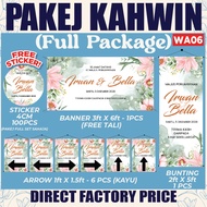 PAKEJ KAHWIN /BANNER BUNTING KHAWIN / WEDDING BANNER BUNTING /READY DESIGN /FREE STICKER/FREE TALI