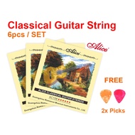 ALICE (AC106) Nylon Guitar Classical String SET | Tali Gitar Nylon Gitar 1 Set Murah Accessories 吉他弦