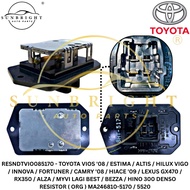 VIOS / ESTIMA / ALTIS / VIGO / INNOVA / FORTUNER / CAMRY / ALZA / MYVI LAGI BEST / LEXUS RESISTOR ( 