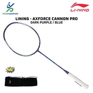 PROMO- NEW ! RAKET BADMINTON LINING AXFORCE CANNON PRO AX FORCE CANNON PRO DK PURPLE BLUE- Bravata S