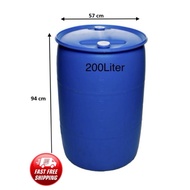 【SOLID】90% NEW NON-Chemical Used 200 liter Tong Drum /Tong Drum Biru/Tong Air/Drum Plastik/Tong Plas